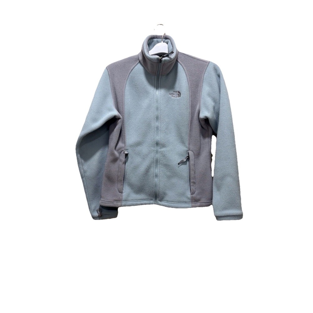 The North Face Vintage Full Fleece Jacket In Light Blue/Grey Size M/M